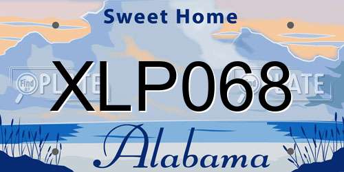 XLP068 Alabama License Plate