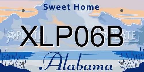 XLP06B Alabama License Plate