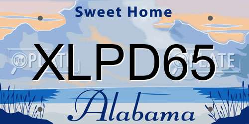 XLPD65 Alabama License Plate