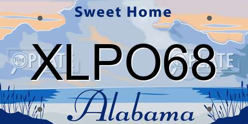 XLPO68 Alabama License Plate