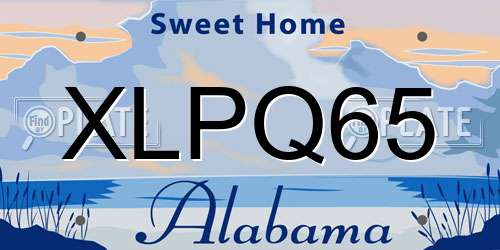 XLPQ65 Alabama License Plate