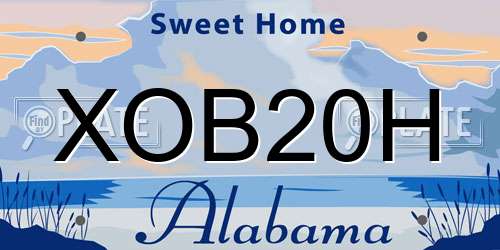 XOB20H Alabama License Plate