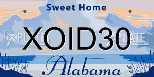 XOID30 Alabama License Plate