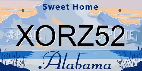 XORZ52 Alabama License Plate