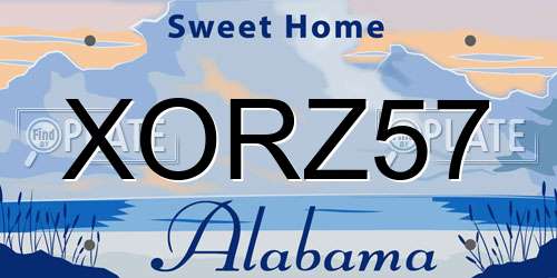XORZ57 Alabama License Plate
