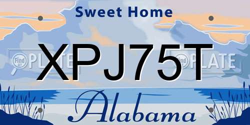 XPJ75T Alabama License Plate