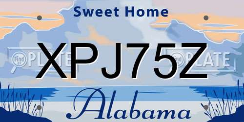 XPJ75Z Alabama License Plate