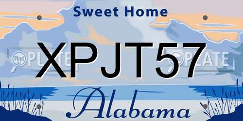 XPJT57 Alabama License Plate