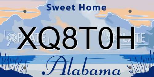 XQ8T0H Alabama License Plate