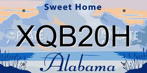 XQB20H Alabama License Plate