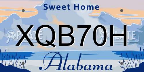 XQB70H Alabama License Plate