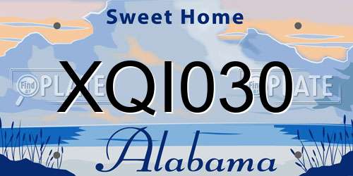 XQI030 Alabama License Plate
