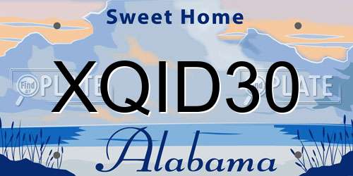 XQID30 Alabama License Plate