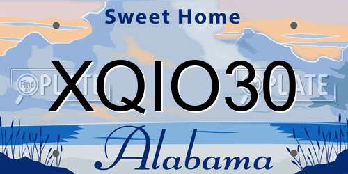 XQIO30 Alabama License Plate