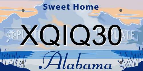 XQIQ30 Alabama License Plate