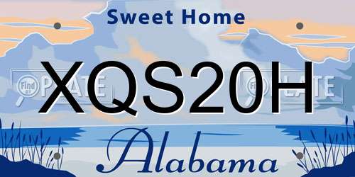 XQS20H Alabama License Plate