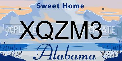 XQZM3 Alabama License Plate