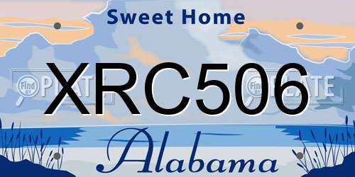 XRC506 Alabama License Plate