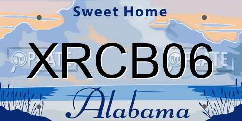 XRCB06 Alabama License Plate