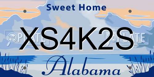 XS4K2S Alabama License Plate