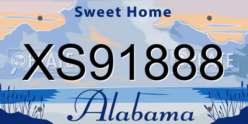 XS91888 Alabama License Plate