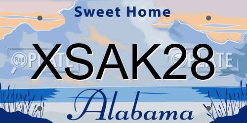 XSAK28 Alabama License Plate