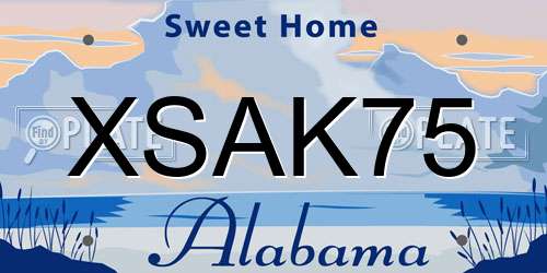 XSAK75 Alabama License Plate