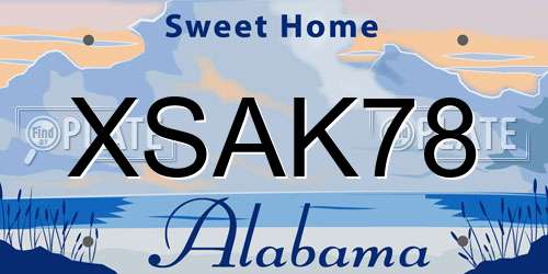XSAK78 Alabama License Plate