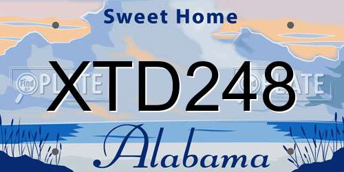 XTD248 Alabama License Plate