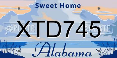 XTD745 Alabama License Plate