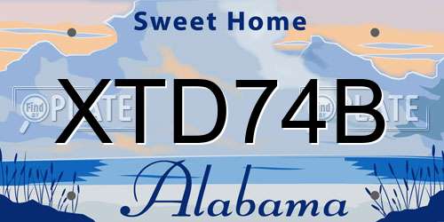 XTD74B Alabama License Plate