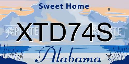 XTD74S Alabama License Plate