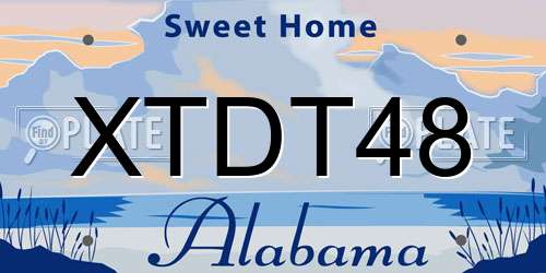 XTDT48 Alabama License Plate