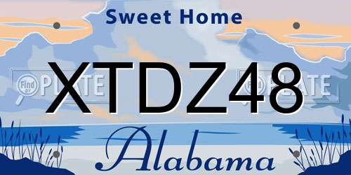 XTDZ48 Alabama License Plate