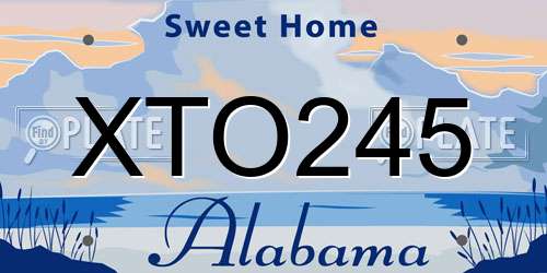 XTO245 Alabama License Plate