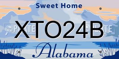 XTO24B Alabama License Plate