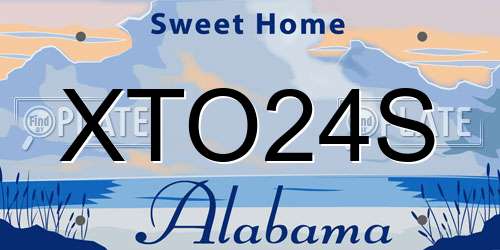 XTO24S Alabama License Plate