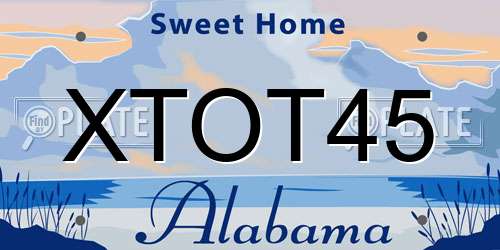 XTOT45 Alabama License Plate