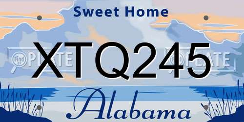 XTQ245 Alabama License Plate