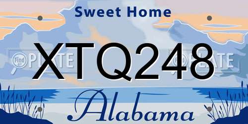 XTQ248 Alabama License Plate