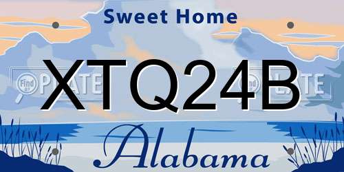 XTQ24B Alabama License Plate