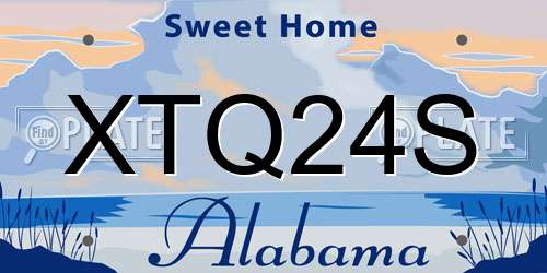 XTQ24S Alabama License Plate