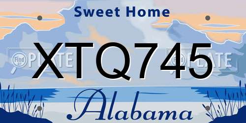 XTQ745 Alabama License Plate