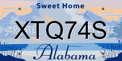 XTQ74S Alabama License Plate