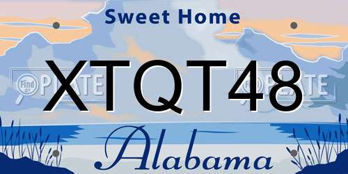 XTQT48 Alabama License Plate