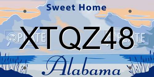 XTQZ48 Alabama License Plate