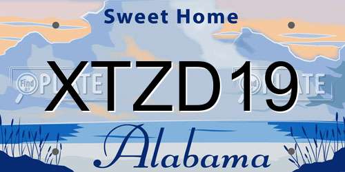 XTZD19 Alabama License Plate