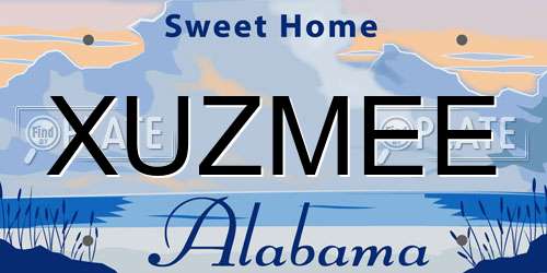 XUZMEE Alabama License Plate