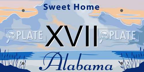 XVII Alabama License Plate