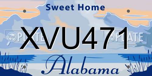 XVU471 Alabama License Plate